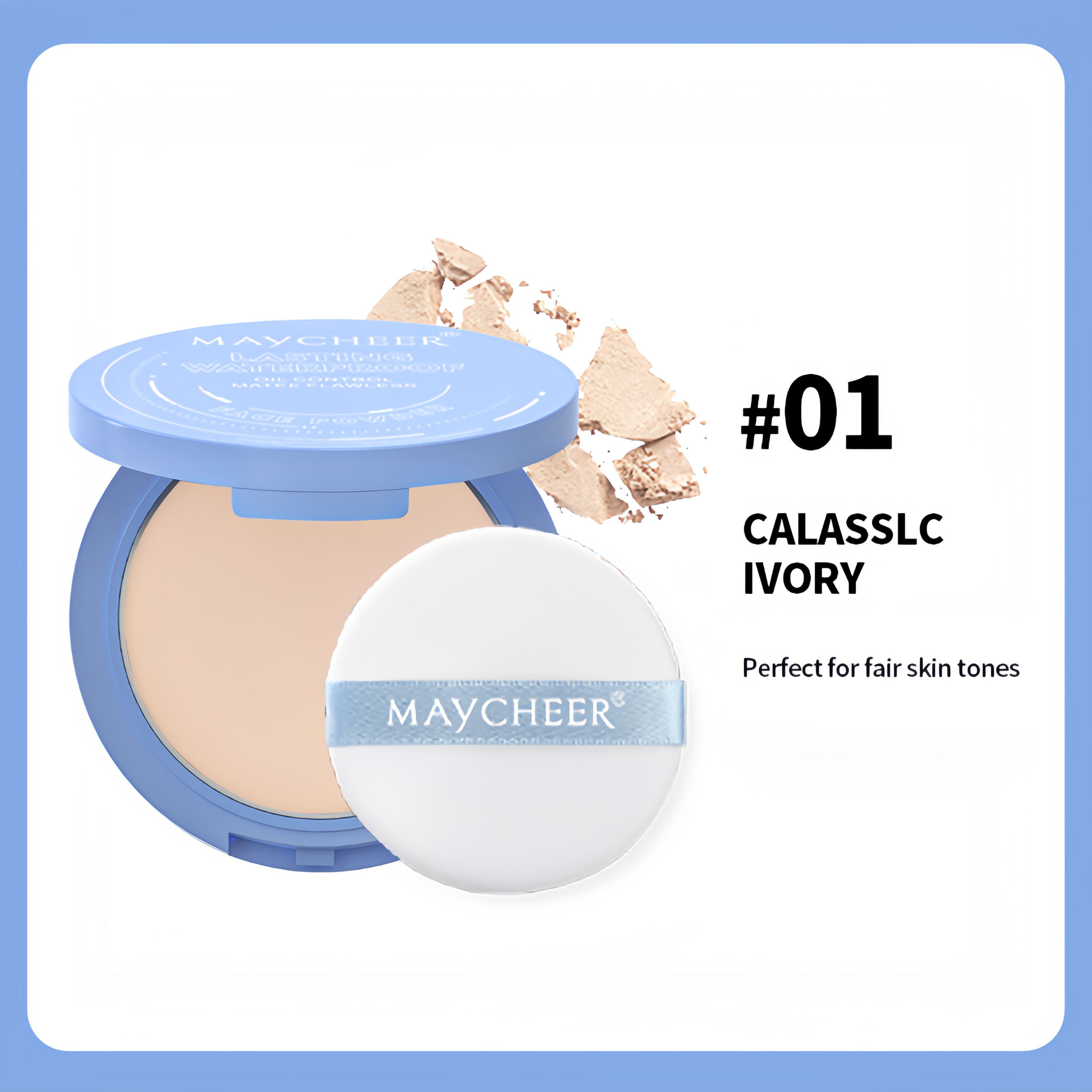 MAYCHEER® LASTING WATERPROOF  Pressed Powder Compact