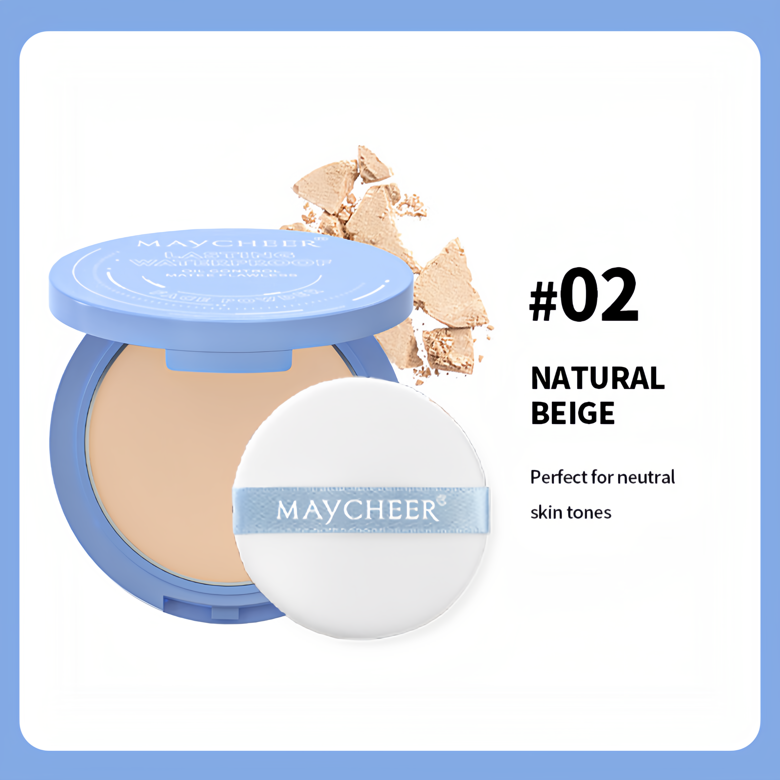 MAYCHEER® LASTING WATERPROOF  Pressed Powder Compact