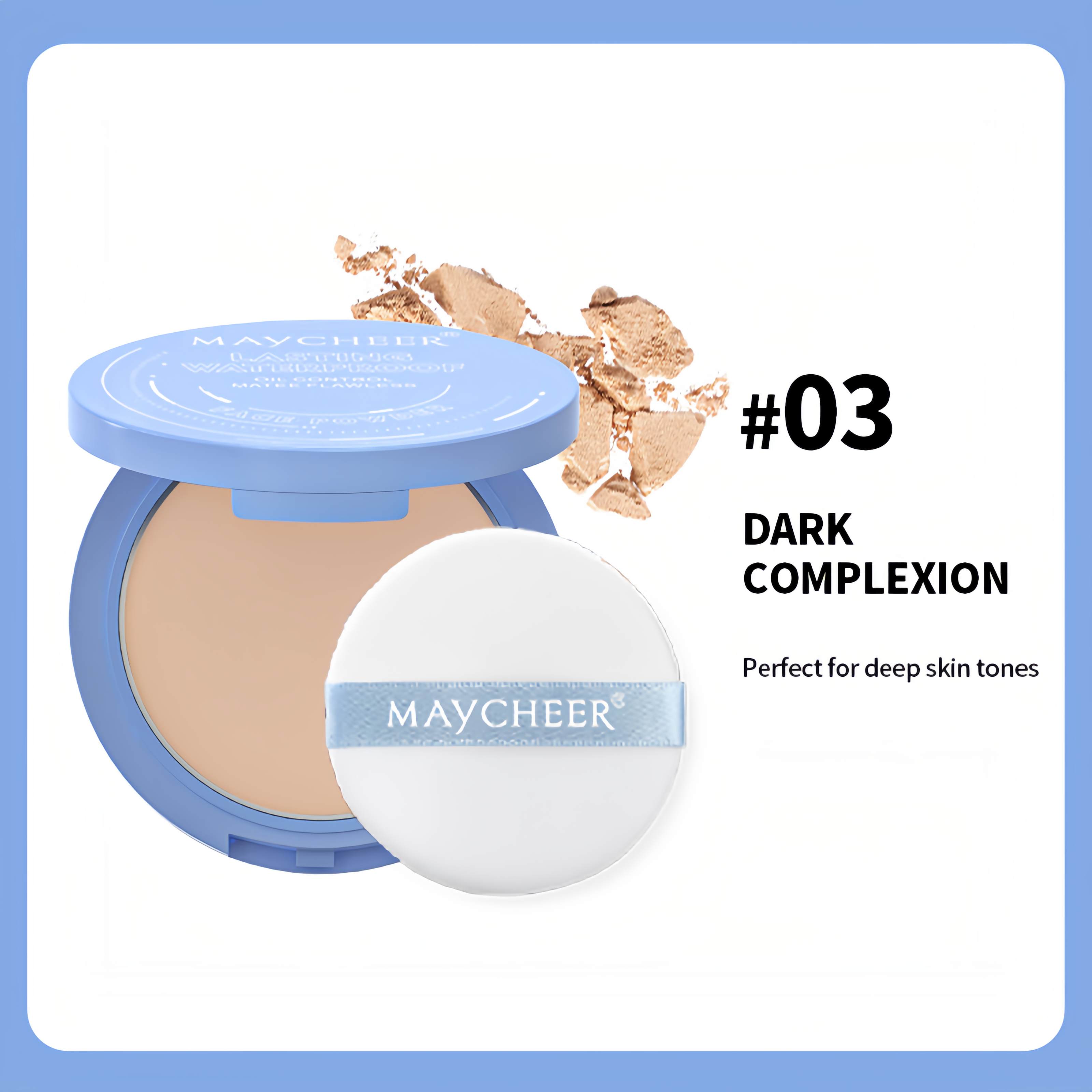 MAYCHEER® LASTING WATERPROOF  Pressed Powder Compact