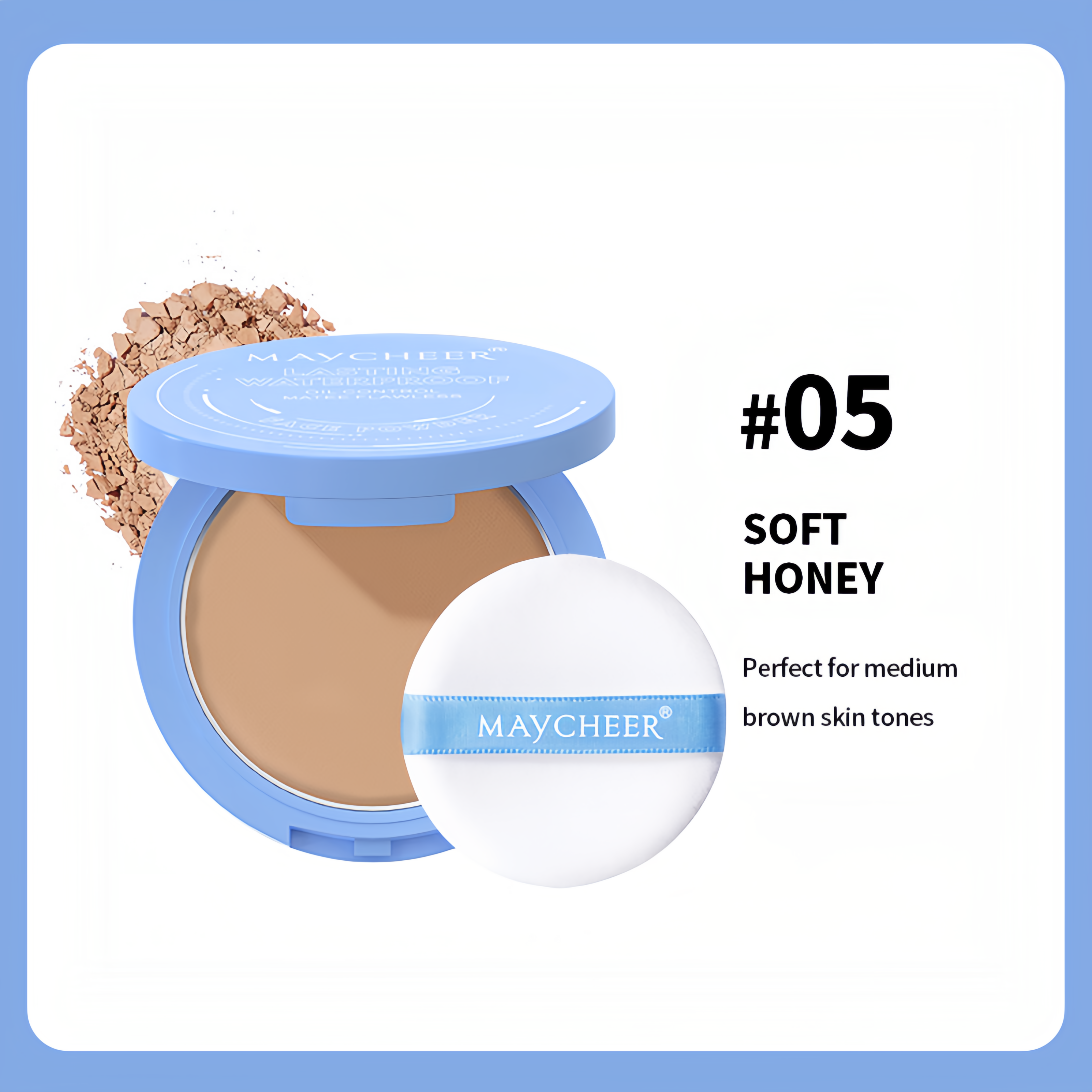 MAYCHEER® LASTING WATERPROOF  Pressed Powder Compact